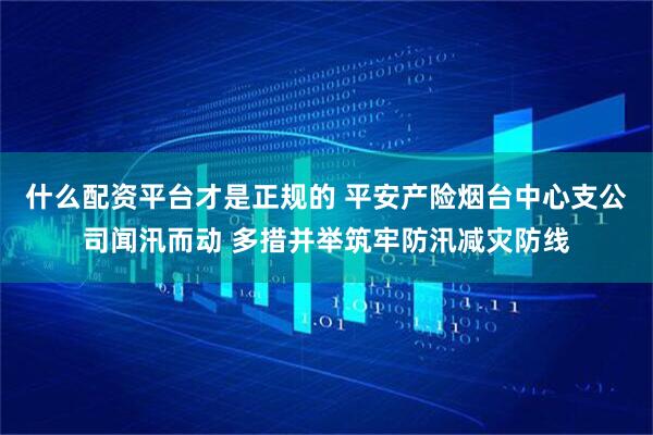 什么配资平台才是正规的 平安产险烟台中心支公司闻汛而动 多措并举筑牢防汛减灾防线